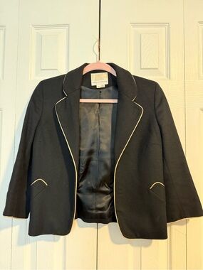 Sara Berman Black Blazer with Cream Piping